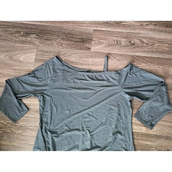 Shein Curve Women's Dress Plus Size 4XL Gray Jersey Knit Front Knot Off Shoulder - Picture 5 of 7